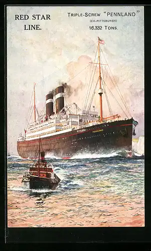 AK Passagierschiff Pennland der Red Star Line