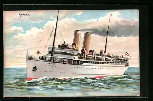 AK Passagierschiff Kaiser auf hoher See