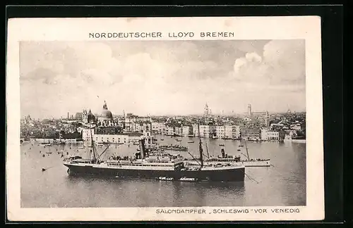 AK Salondampfer Schleswig vor Venedig
