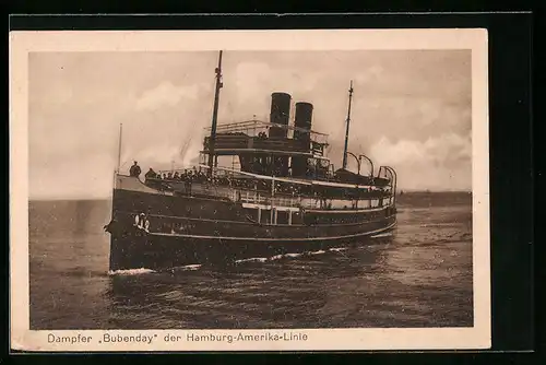 AK Dampfer Bubenday der Hamburg-Amerika-Linie