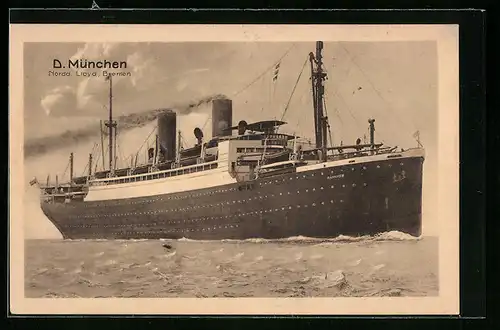 AK Dampfer München des Nordd. Lloyd Bremen