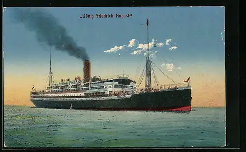 AK Passagierschiff König Friedrich August bei Abendlicht