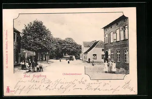 AK Bad Segeberg, Mädchen und Knaben auf der Oldesloeerstrasse