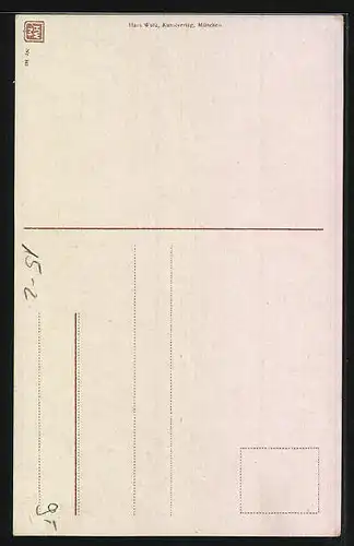 Künstler-AK Ulm, Der Schneider von Ulm wagte den ersten Flug am 31. V. 1811, Zeppelin