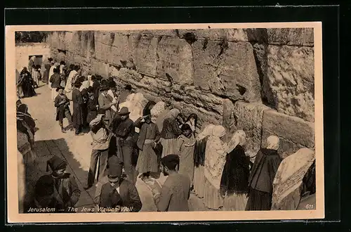 AK Jerusalem, Juden beten an der Klagemauer