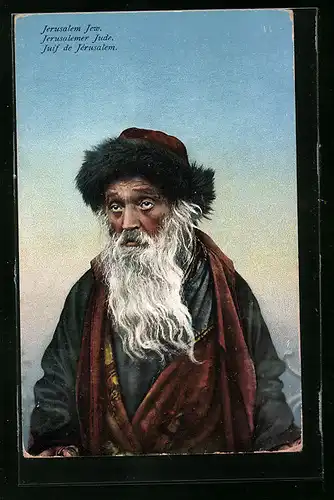 AK Alter Jude mit weissem Bart, Jerusalemer Jude