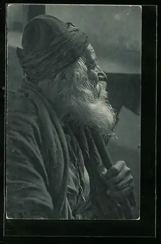 AK Alter jüdischer Mann mit weissem Bart, Judaika