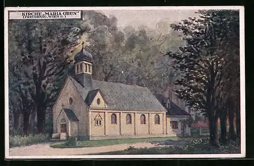 AK Wien, Kirche Maria Grün in Freudenau