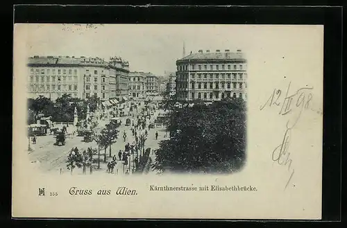 AK Wien, Kärntnerstrasse mit Elisabethbrücke