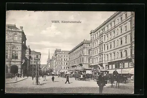 AK Wien, Kärntnerstrasse mit Passanten