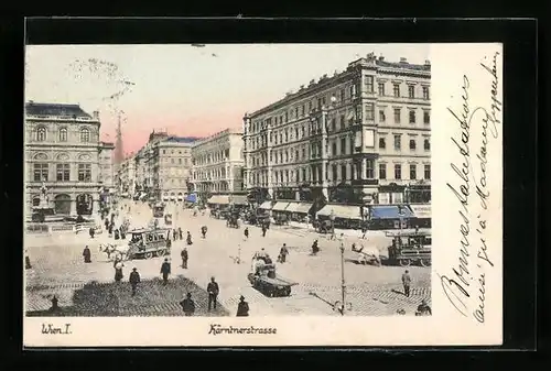 AK Wien, Kärntnerstrasse aus der Vogelschau