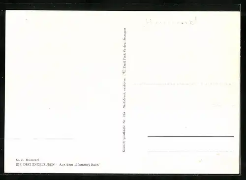 Künstler-AK Hummel: Drei Engel musizieren gemeinsam, Die drei Engelbuben