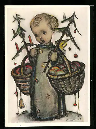 Künstler-AK Hummel: Kleiner Weihnachtsengel