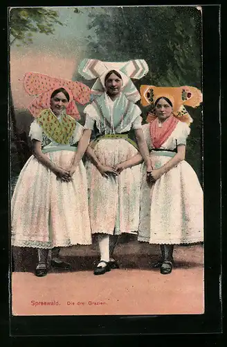 AK Junge Frauen in Spreewälder Tracht