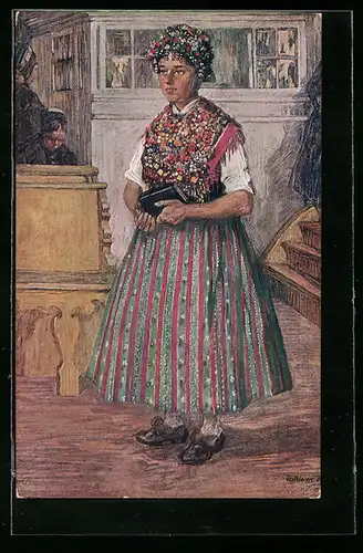 AK Wendische Brautjungfer in Spreewälder Tracht