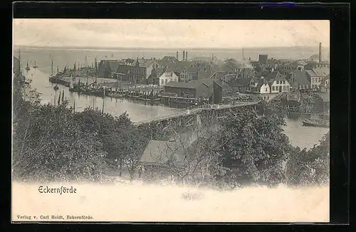 AK Eckernförde, Ortspartie aus der Vogelschau