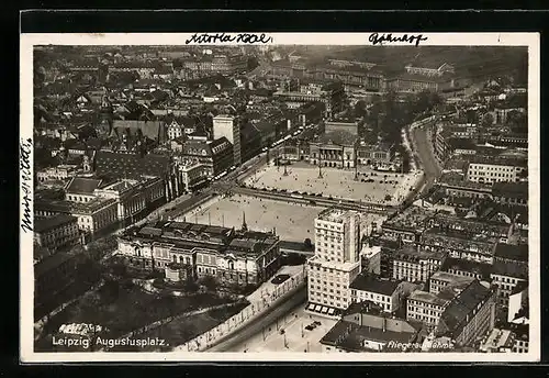 AK Leipzig, Augustusplatz, Fliegeraufnahme