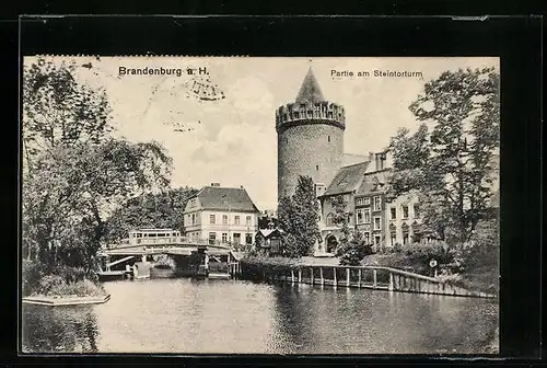 AK Brandenburg / Havel, Partie am Steintorturm