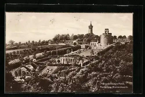 AK Brandenburg / Havel, Marienberg mit Bismarckwarte