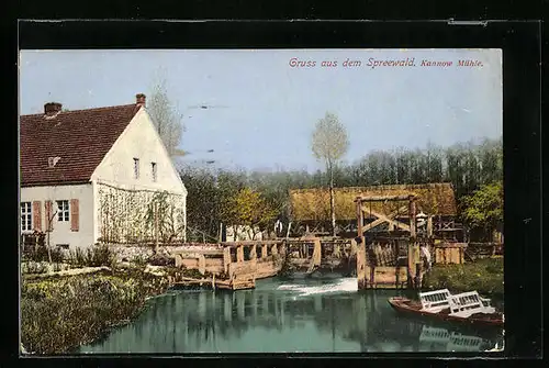 AK Neu Zauche, Kanow Mühle im Spreewald