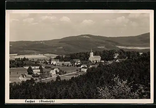 AK Crostau / Oberlausitz, Ortsansicht aus der Vogelschau