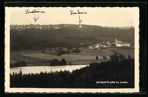 AK Schäftlarn, Ortsansicht aus der Vogelschau