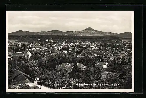 AK Göppingen, Gesamtansicht m. Hohenstaufen