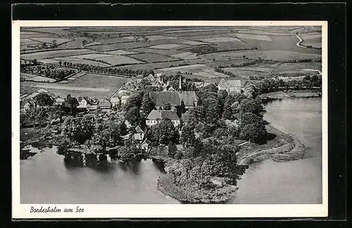 AK Bordesholm, Ortsansicht und Seepartie vom Flugzeug aus gesehen