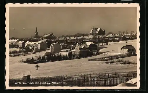AK Schöneck i. V., Ortsansicht aus der Vogelschau