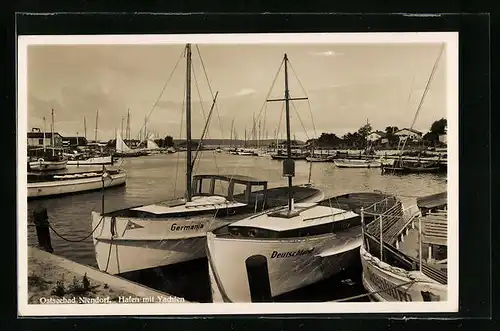 AK Niendorf / Ostsee, Hafen mit Yachten