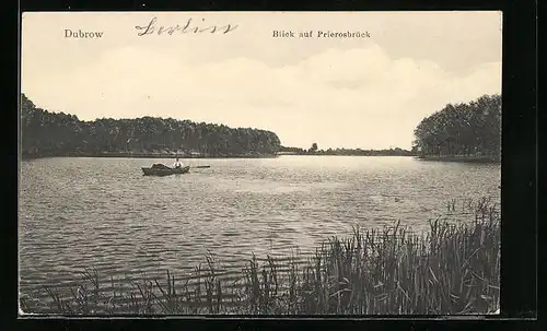 AK Dubrow, Seepartie und Blick auf Prierosbrück