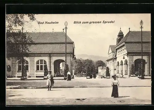 AK Bad Nauheim, Blick zum grossen Sprudel