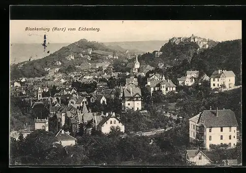 AK Blankenburg / Harz, Ortsansicht vom Eichenberg aus gesehen