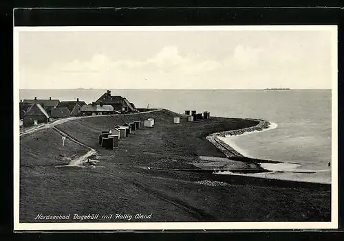 AK Dagebüll, Ortspartie mit Blick auf Hallig Oland