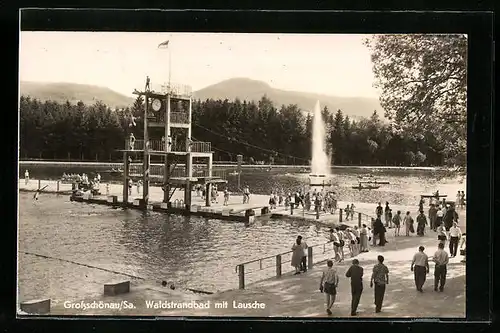 AK Grossschönau / Sa., Waldstrandbad mit Lausche