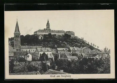 AK Siegburg, Ortsansicht aus der Vogelschau