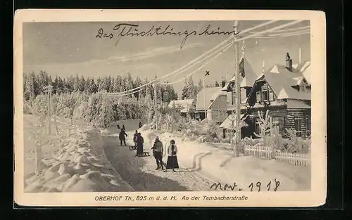 AK Oberhof / Thür., Tambacherstrasse im Winter