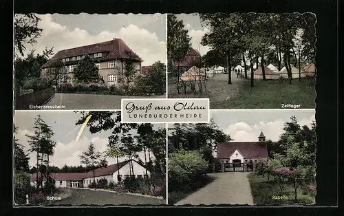 AK Oldau / Lüneburger Heide, Eichenkreuzheim, Schule, Zeltlager und Kapelle