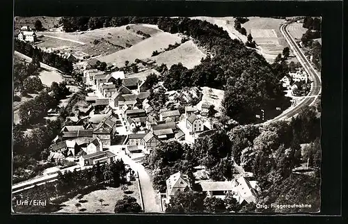 AK Urft / Eifel, Gesamtansicht, Fliegeraufnahme