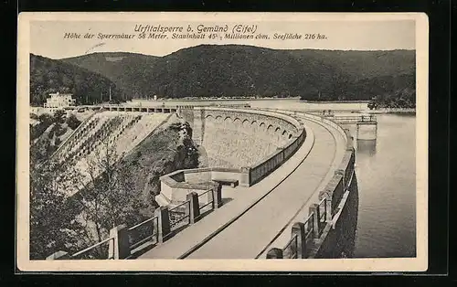 AK Gemünd / Eifel, Urfttalsperre, Sperrmauer