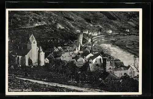 AK Dausenau / Lahn, Ortsansicht aus der Vogelschau