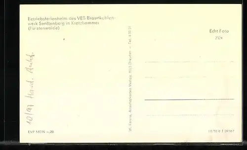 AK Kratzhammer, Betriebsferienheim des VEB Braunkohlenwerks Senftenberg