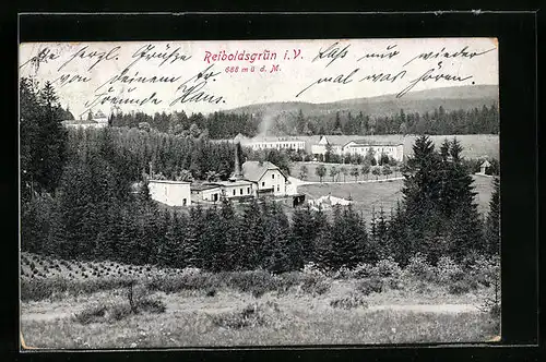 AK Reiboldsgrün i. V., Ortspartie aus der Vogelschau