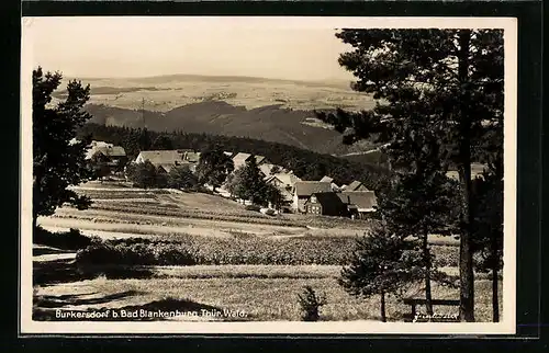 AK Burkersdorf / Thür. Wald, Ortsansicht aus der Vogelschau