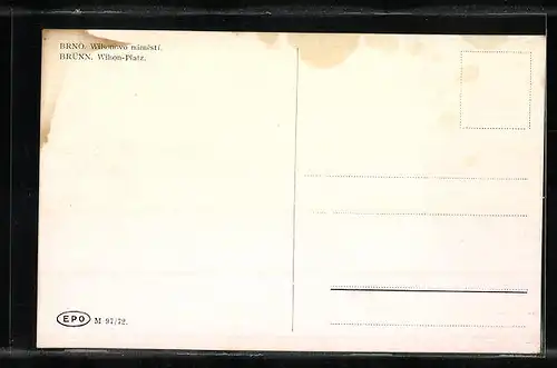 AK Brünn, Wilson-Platz mit Strassenbahn
