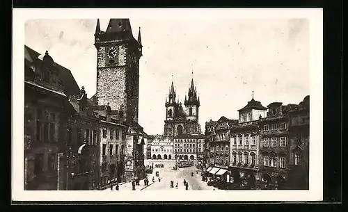 AK Prag, Strassenbahn am Altstädter Ring