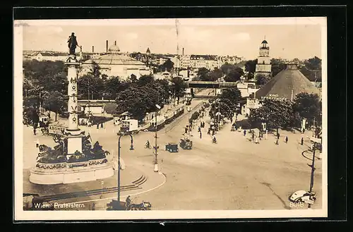 AK Wien, Praterstern mit Strassenbahn