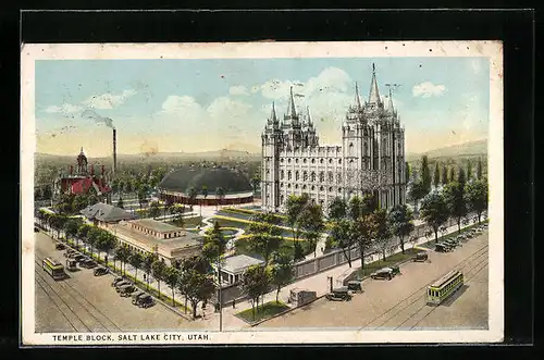 AK Salt Lake City, UT, Temple Block, Tramway, Strassenbahn