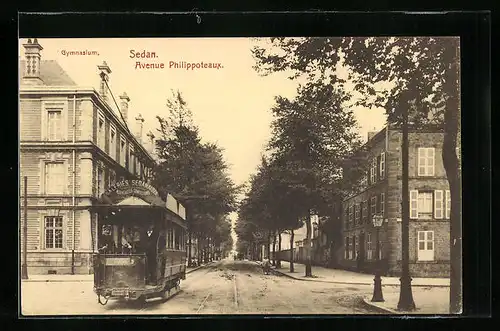 AK Sedan, Avenue Philippoteaux, Strassenbahn