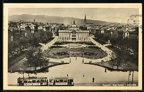 AK Zagreb, Trg. Kralja Tornislava, Strassenbahn